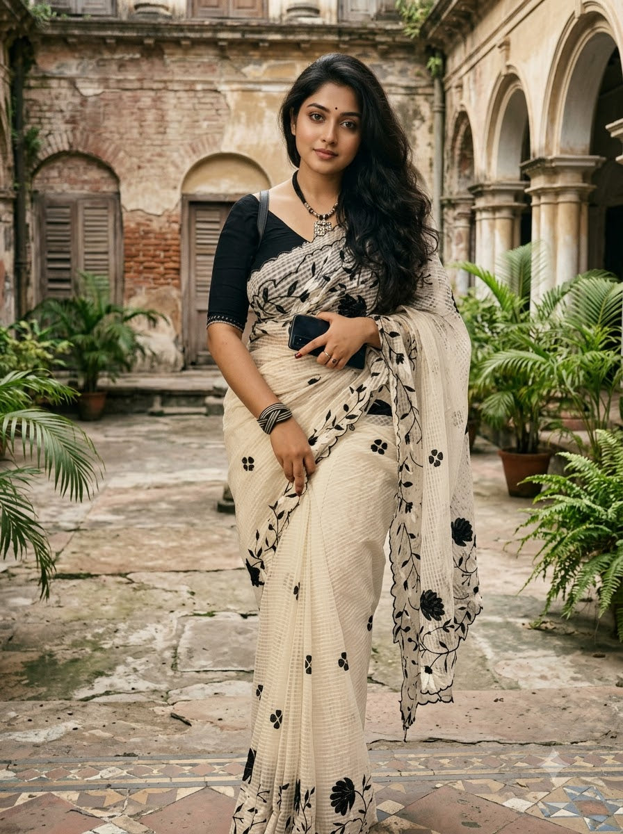 Chandramallika Kota Embroidered Saree