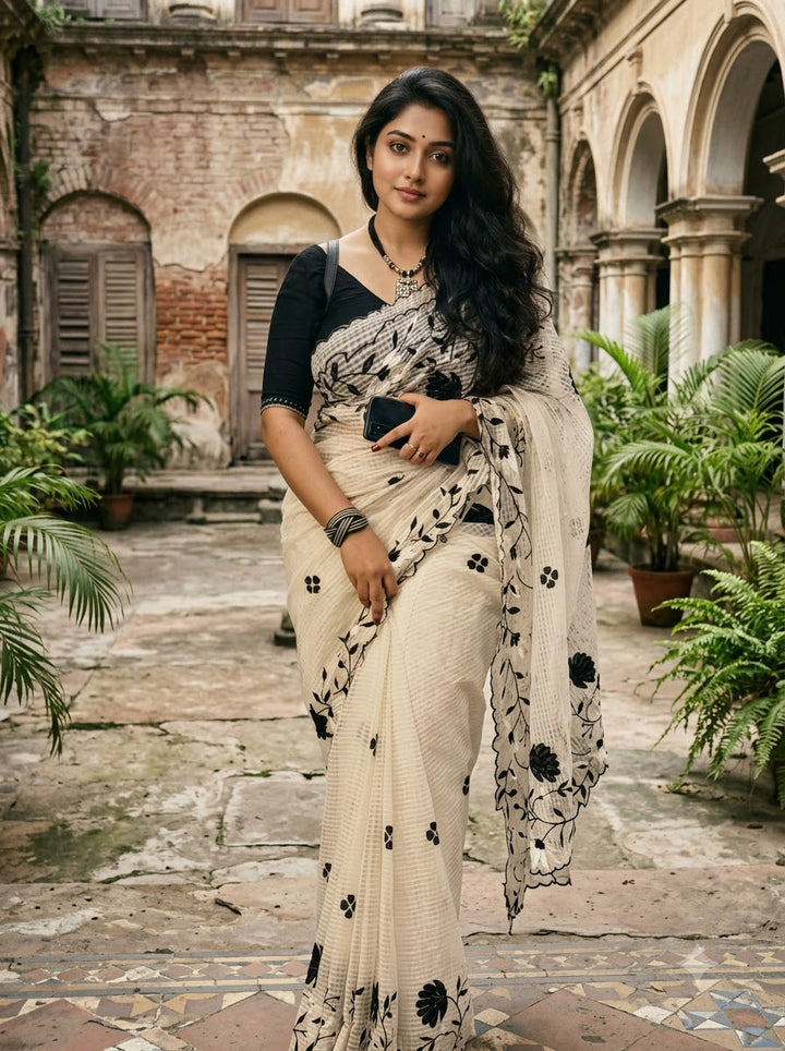 Chandramallika Kota Embroidered Saree