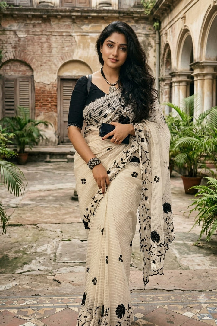 Chandramallika Kota Embroidered Saree