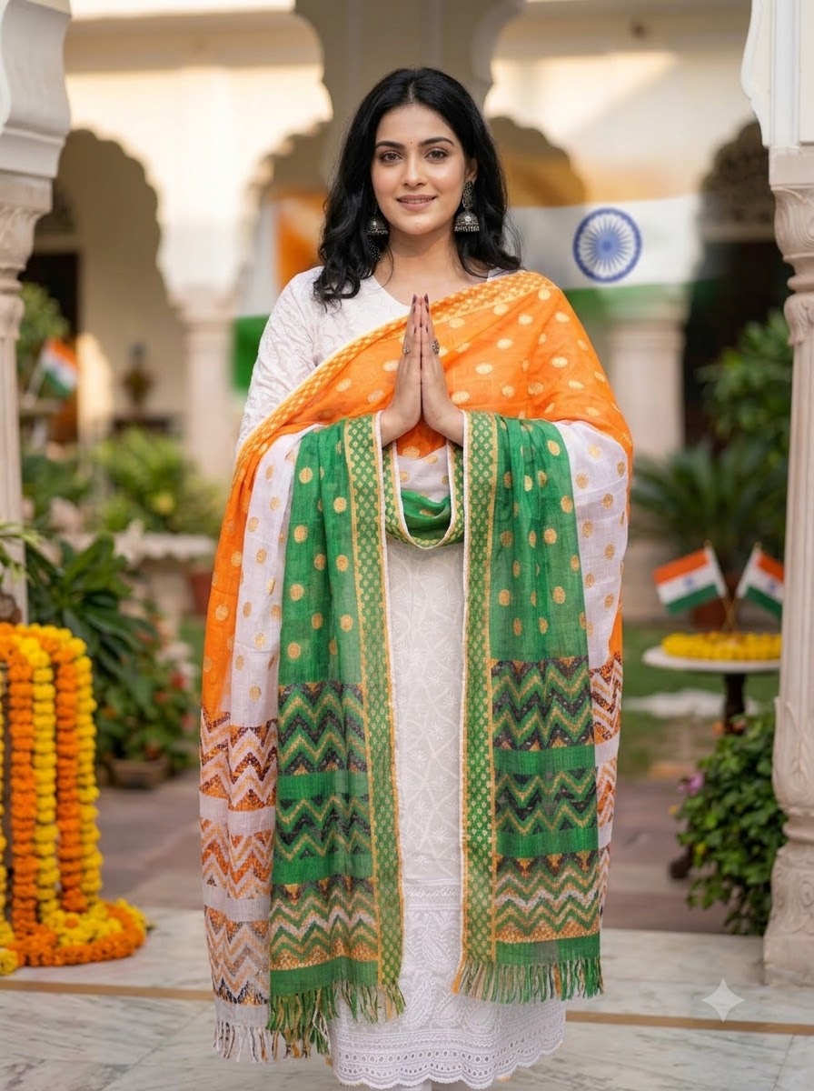 Our Pride- Tiranga Kurti Set With Dupatta