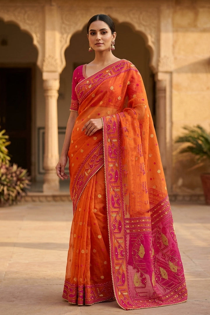 Swarnalekha Dhakai Jamdani Saree