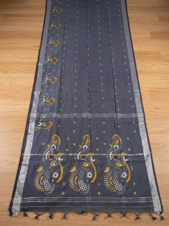 The Scarlet Heritage Khadi Linen Saree