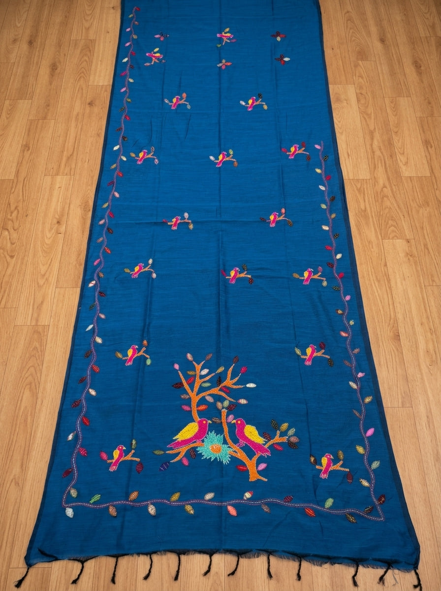 Echoes of Birdsong Khadi Cotton Saree
