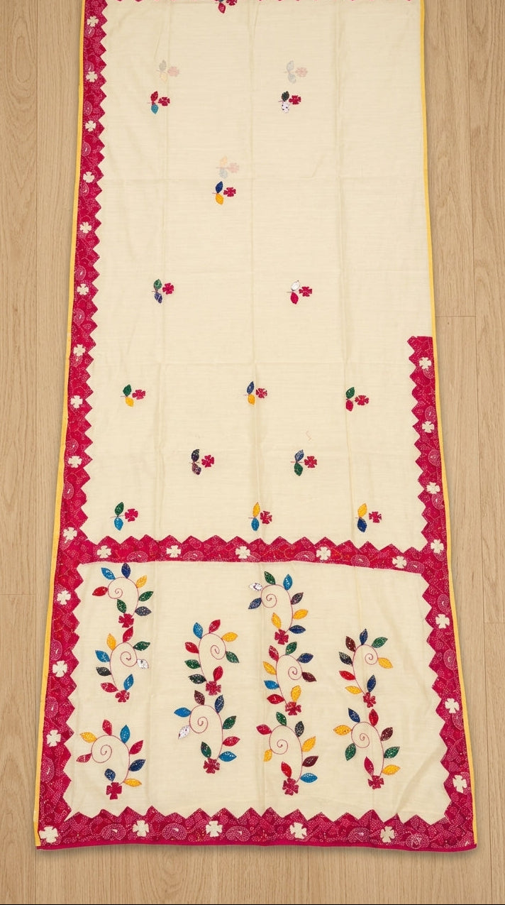 Garden Reverie Khadi Linen Saree