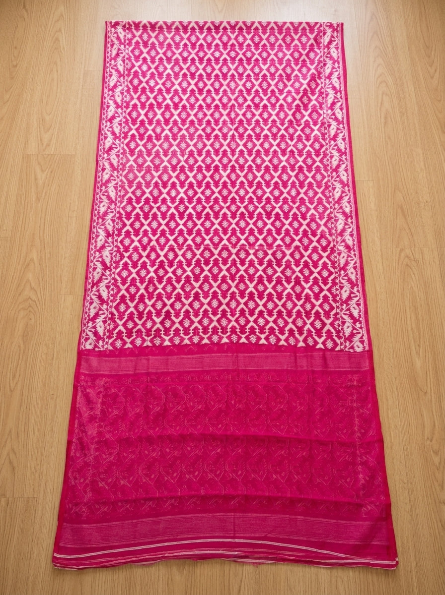 Neel Komol ( নীল কমল )Bengal Jamdani Saree (Rani Pink)