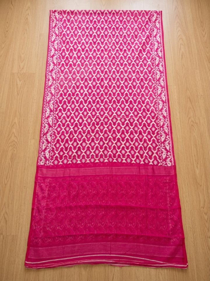 Neel Komol ( নীল কমল )Bengal Jamdani Saree (Rani Pink)