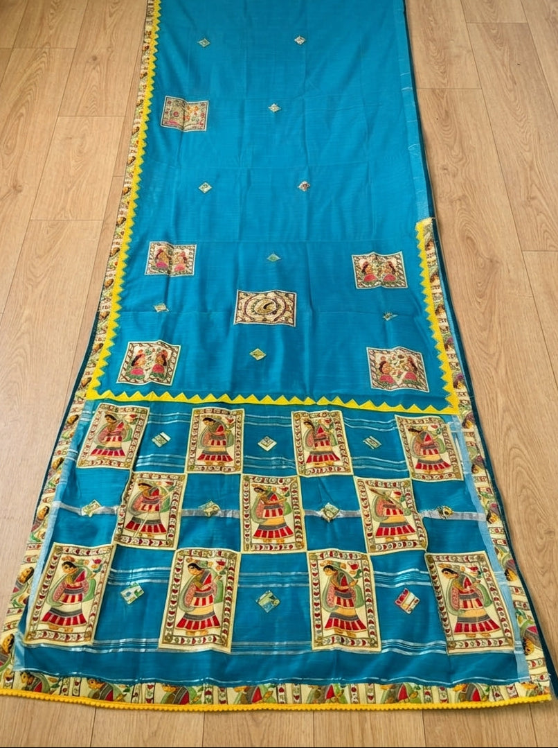 Mithila Mosaic Madhubani Patch Work Saree
