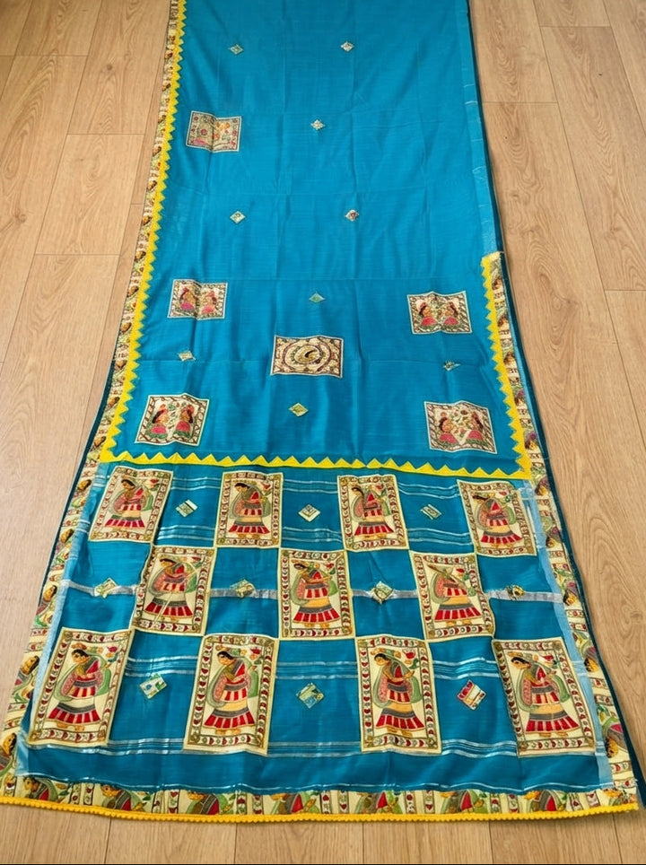 Mithila Mosaic Madhubani Patch Work Saree