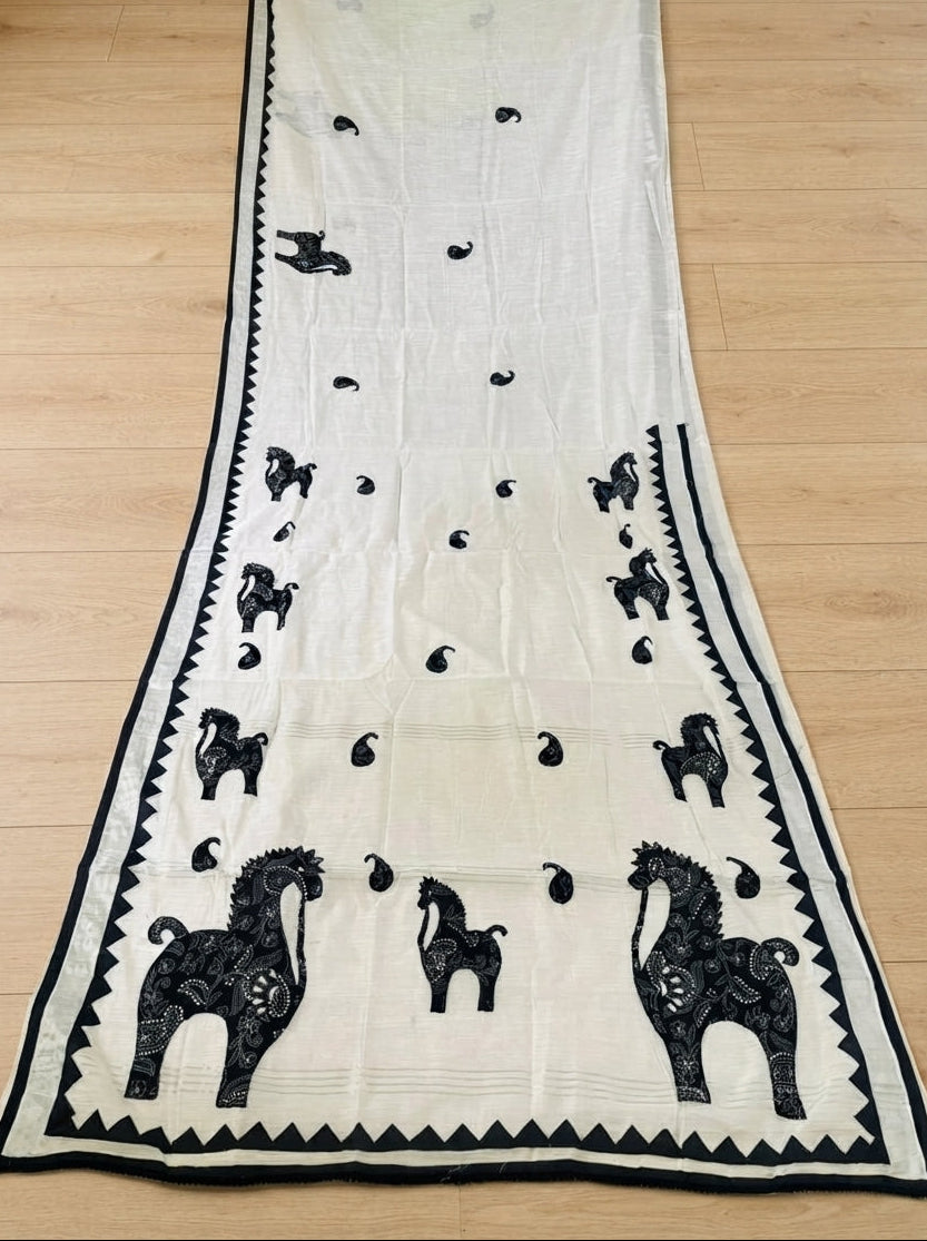 Ashwaroop Madhubani Patch Work Saree