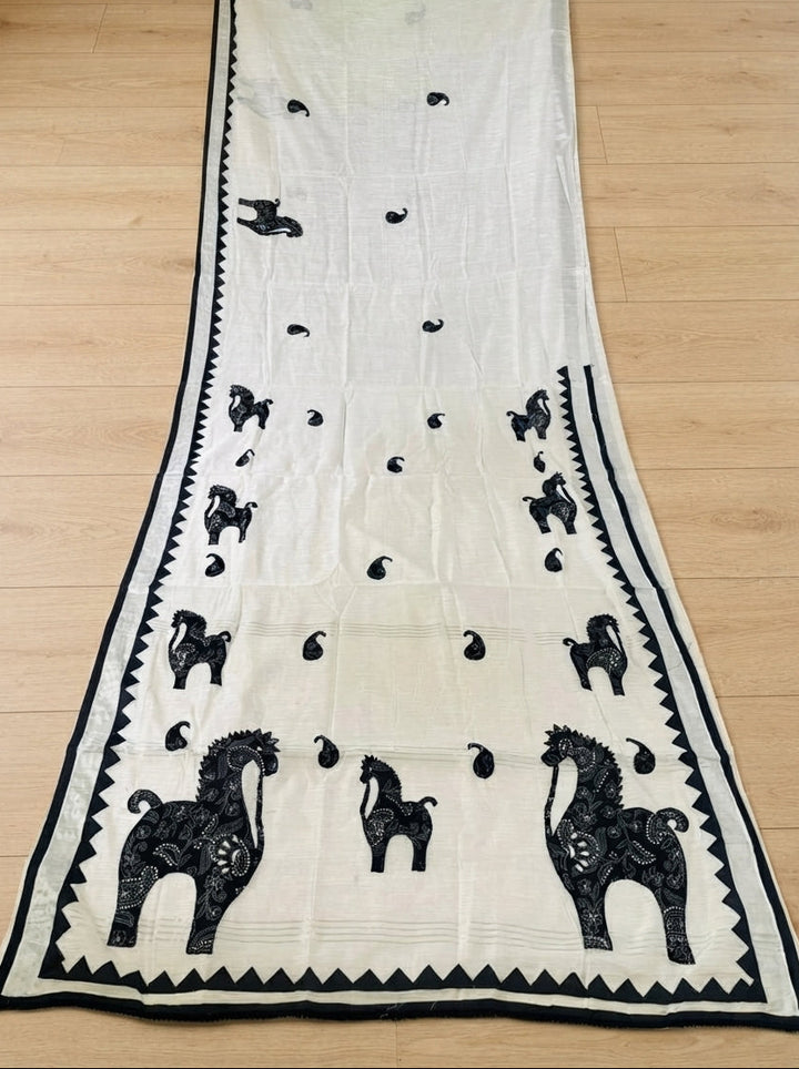 Ashwaroop Madhubani Patch Work Saree