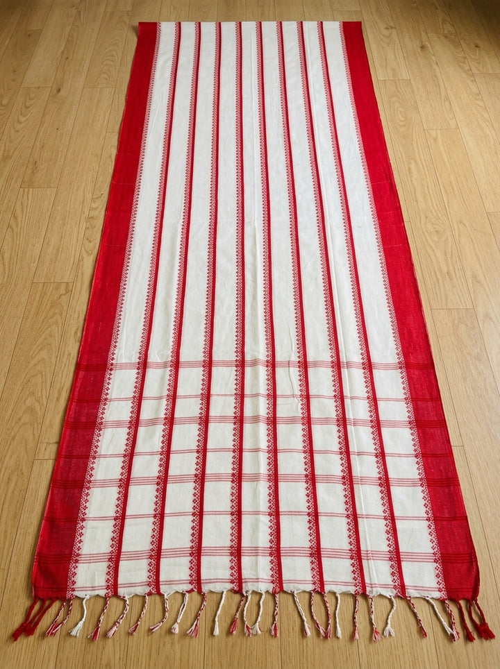 Shwetanjali Stripe Khadi Saree