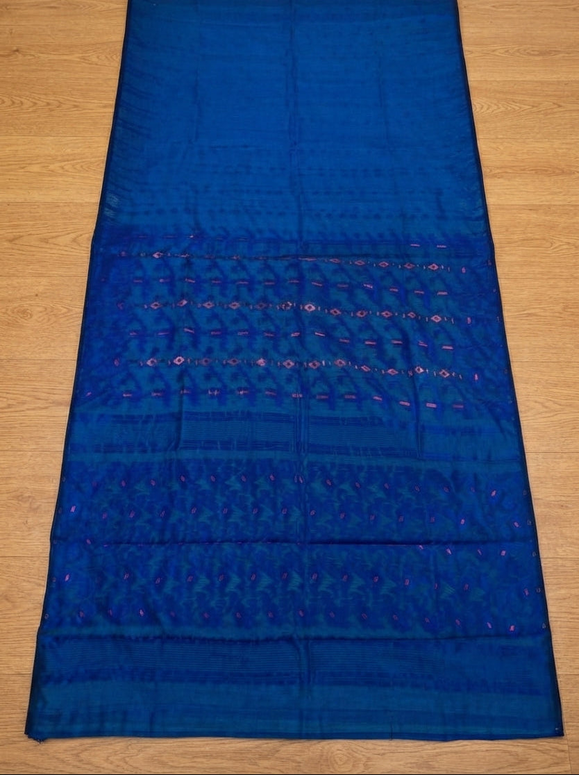 Shatarupa Bengal Jamdani Saree (Royal Blue)