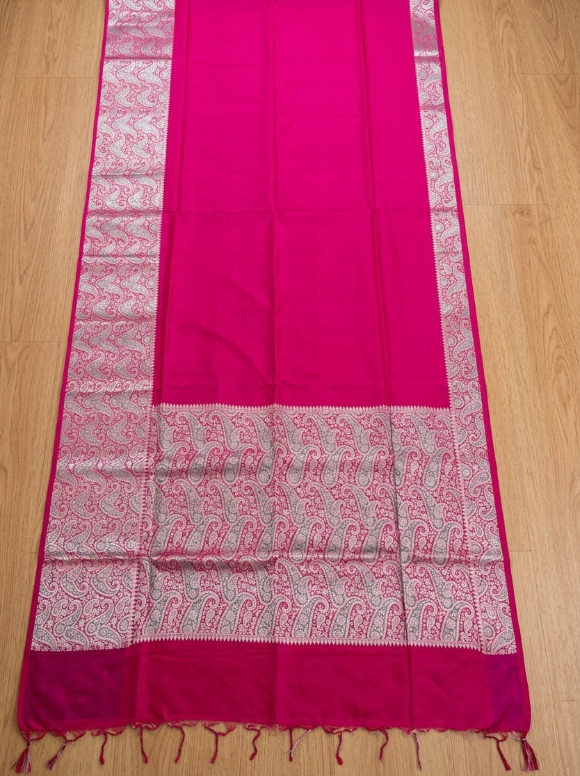 The Sovereign Scarlet Banarasi Semi Katan Silk Saree