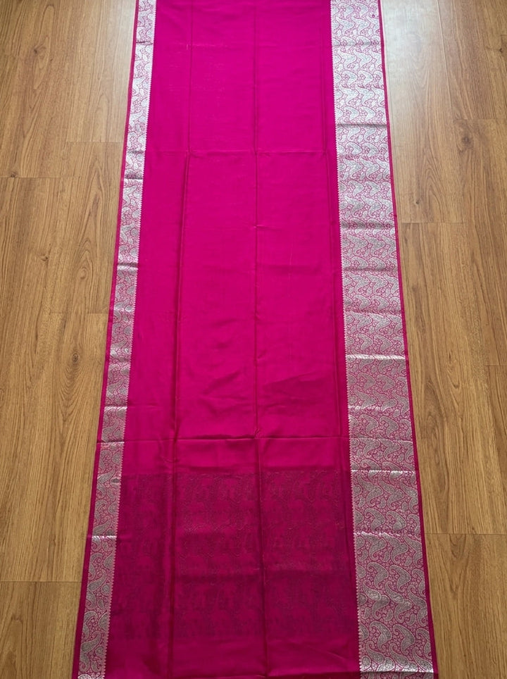 The Sovereign Scarlet Banarasi Semi Katan Silk Saree