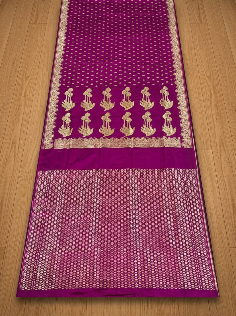 Twilight Whisper Banarasi Semi Katan Silk Saree