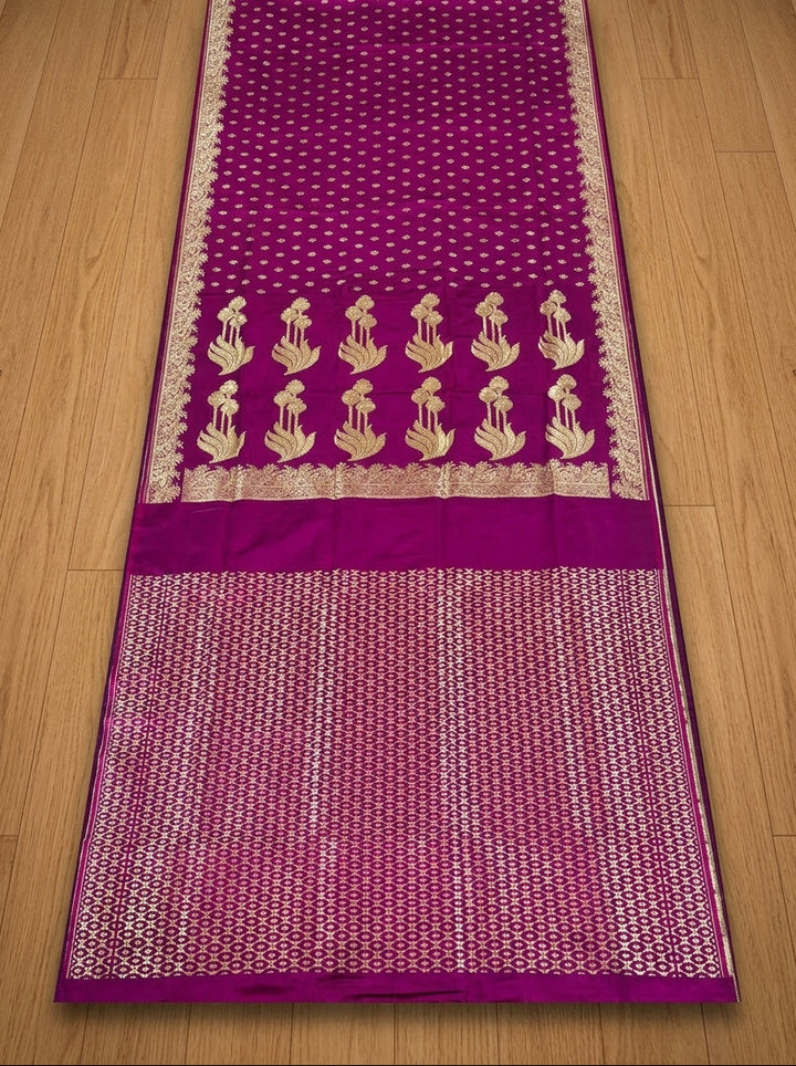 Twilight Whisper Banarasi Semi Katan Silk Saree
