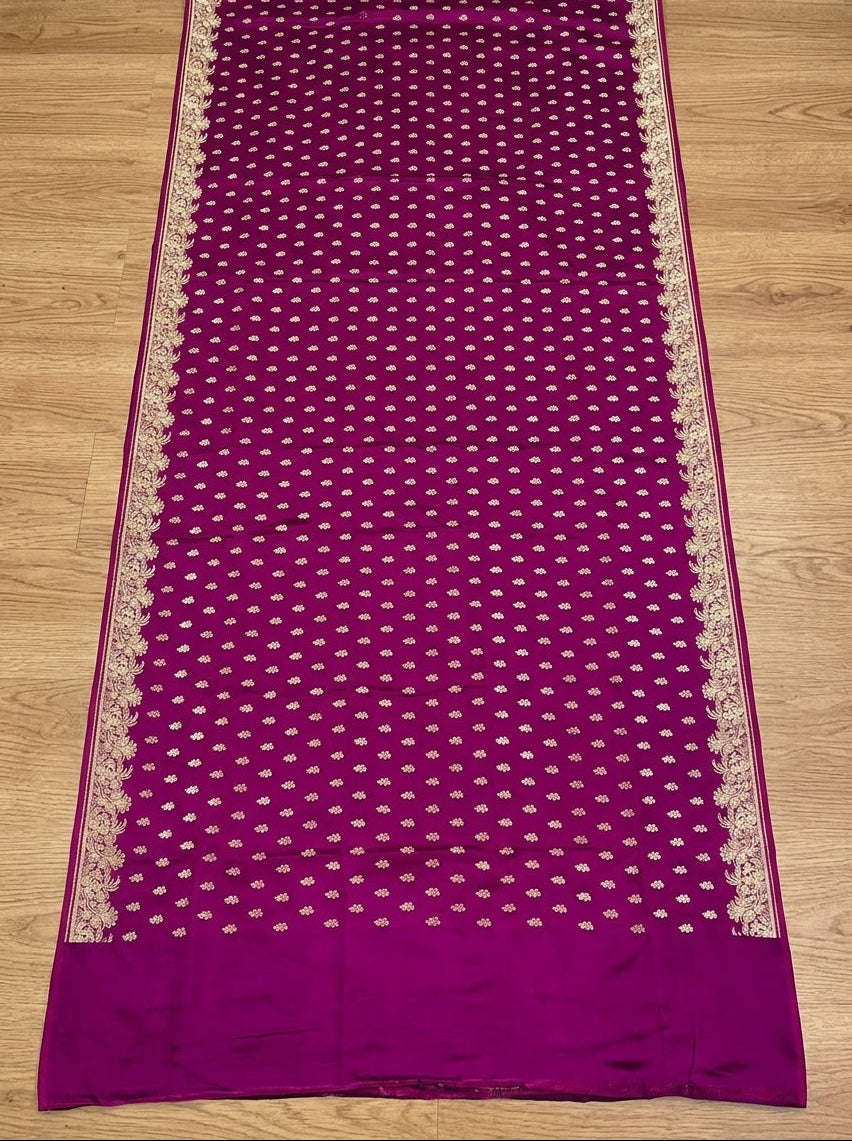 Twilight Whisper Banarasi Semi Katan Silk Saree