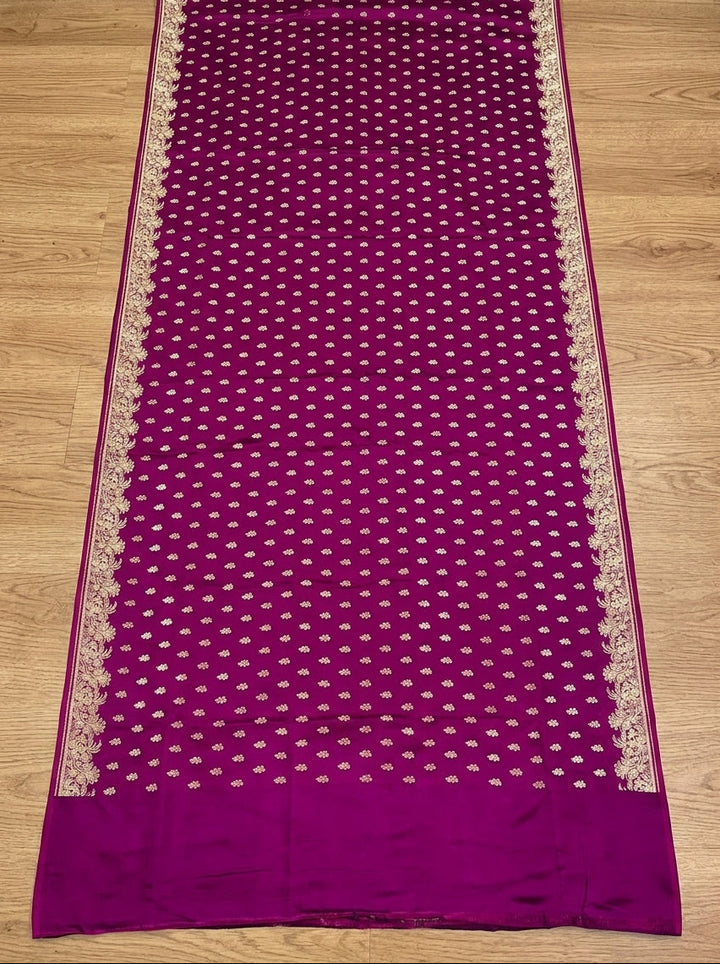 Twilight Whisper Banarasi Semi Katan Silk Saree