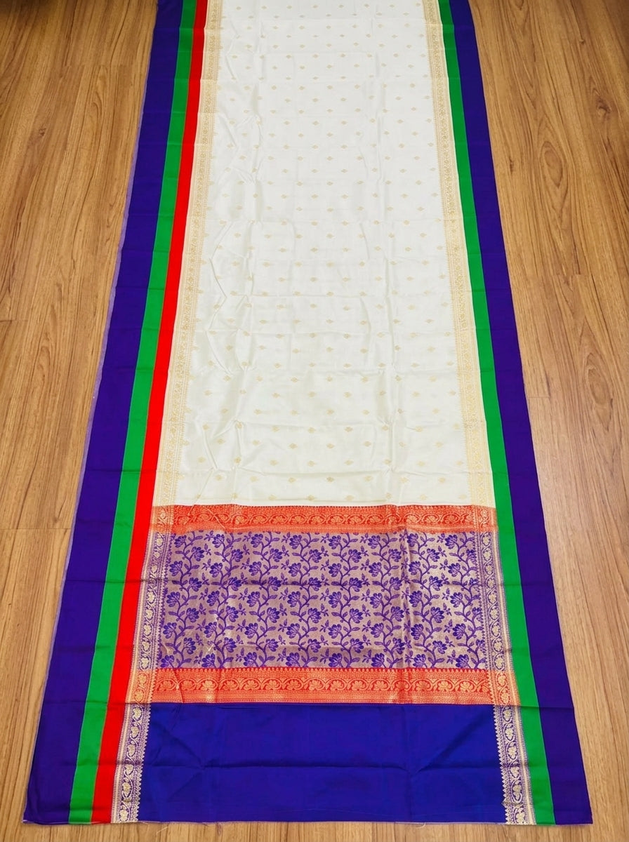 Stardust Ivory Semi Silk Saree