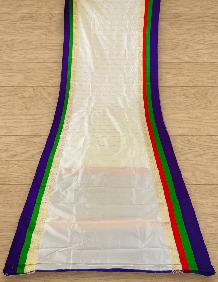 Stardust Ivory Semi Silk Saree