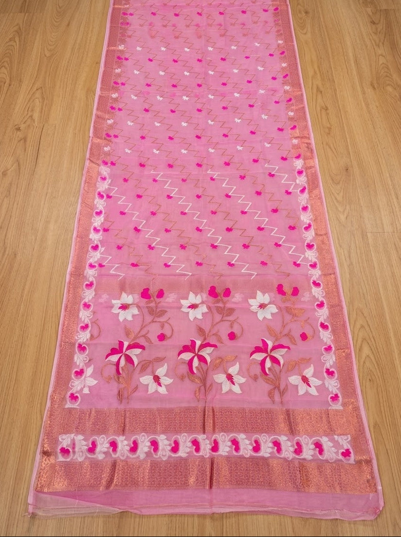 Paarijaat Dhakai Jamdani Saree