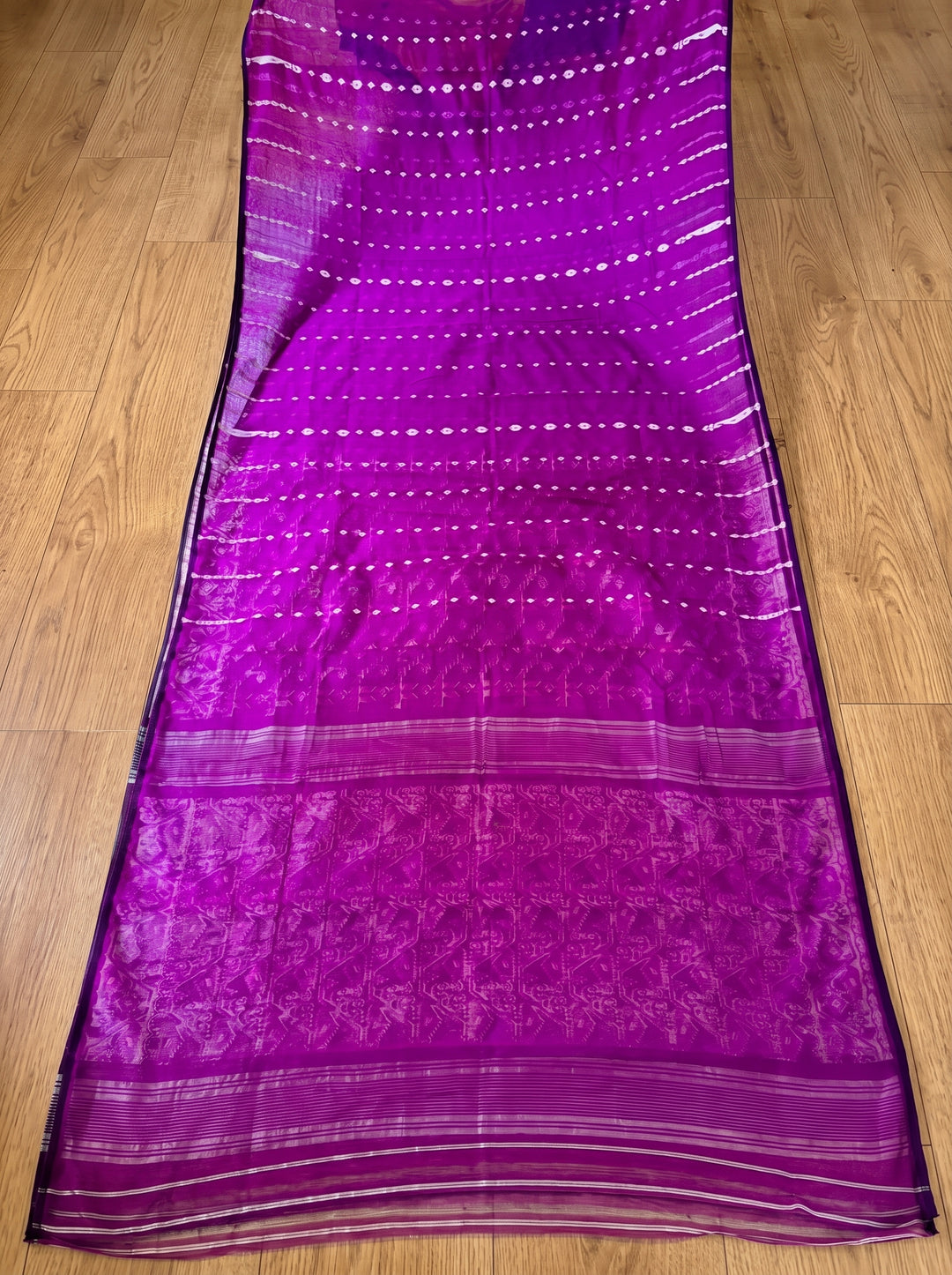 Shatarupa Bengal Jamdani Saree(Purple,Black Border)