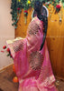 Worth Of A Queen's Crown(Pink Pure Tissue Linen Saree)