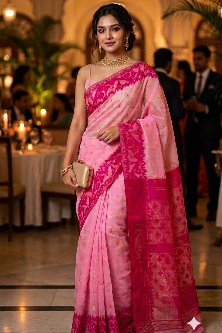 Golapi Golpo Bengal Jamdani Saree