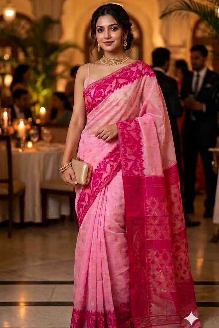 Golapi Golpo Bengal Jamdani Saree