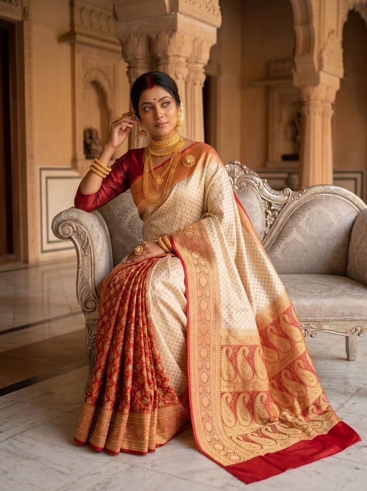 Kanakprabha Banarasi Semi Katan Silk Saree