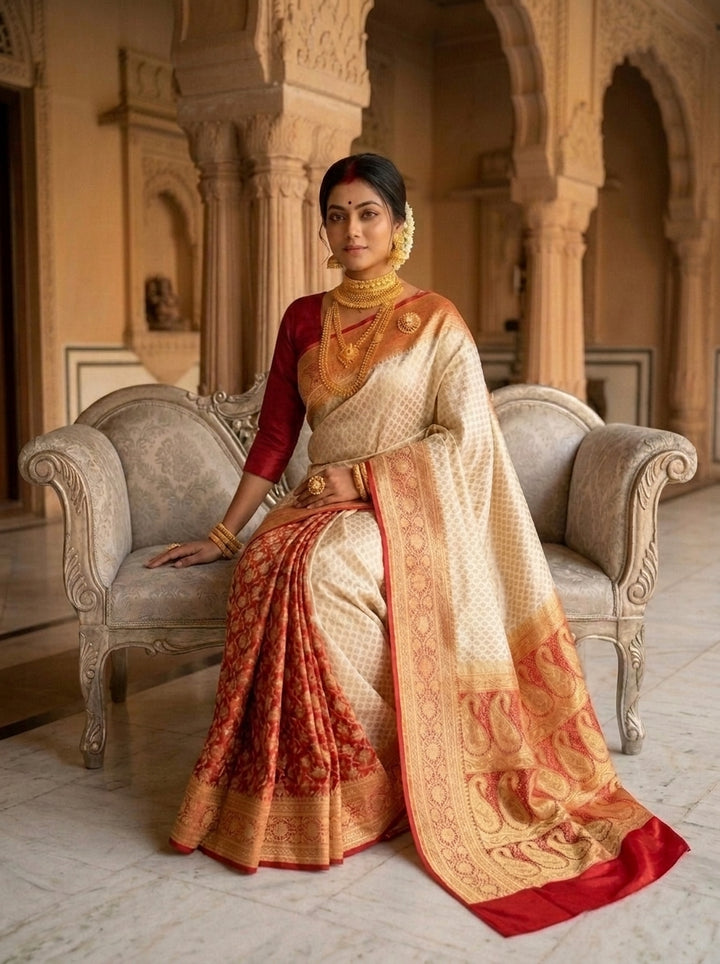 Kanakprabha Banarasi Semi Katan Silk Saree