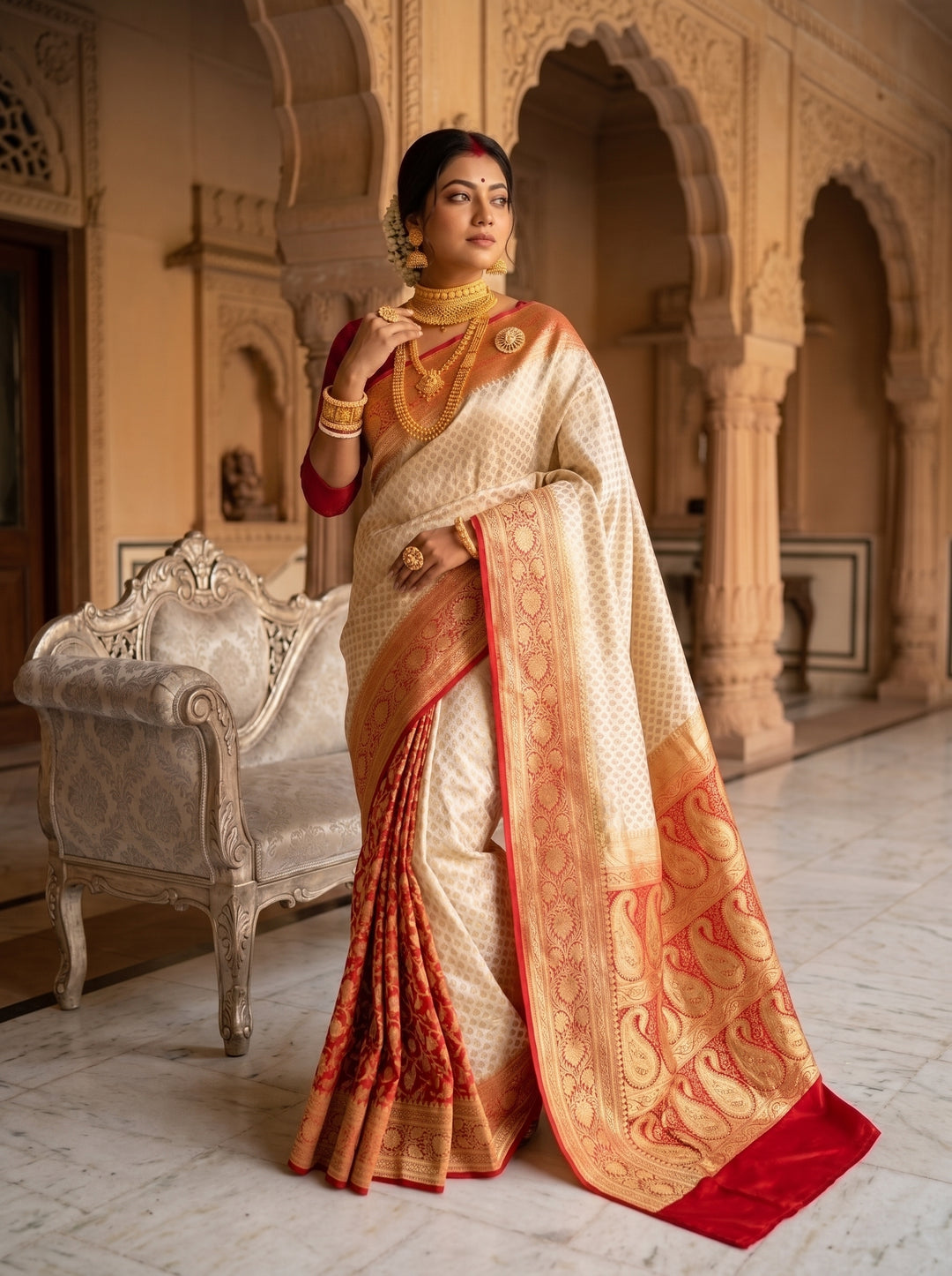 Kanakprabha Banarasi Semi Katan Silk Saree