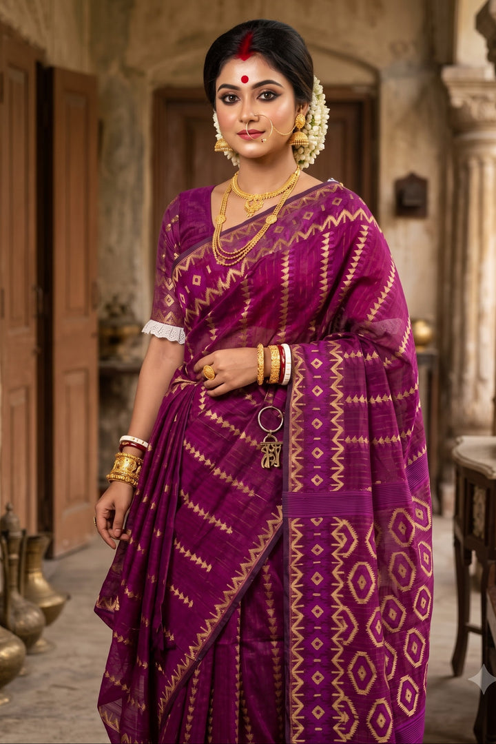 Durga Prabha Premium Zari Jamdani Saree
