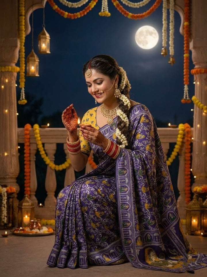 Love in Reflection - Chinnon Silk Mirrorwork Saree