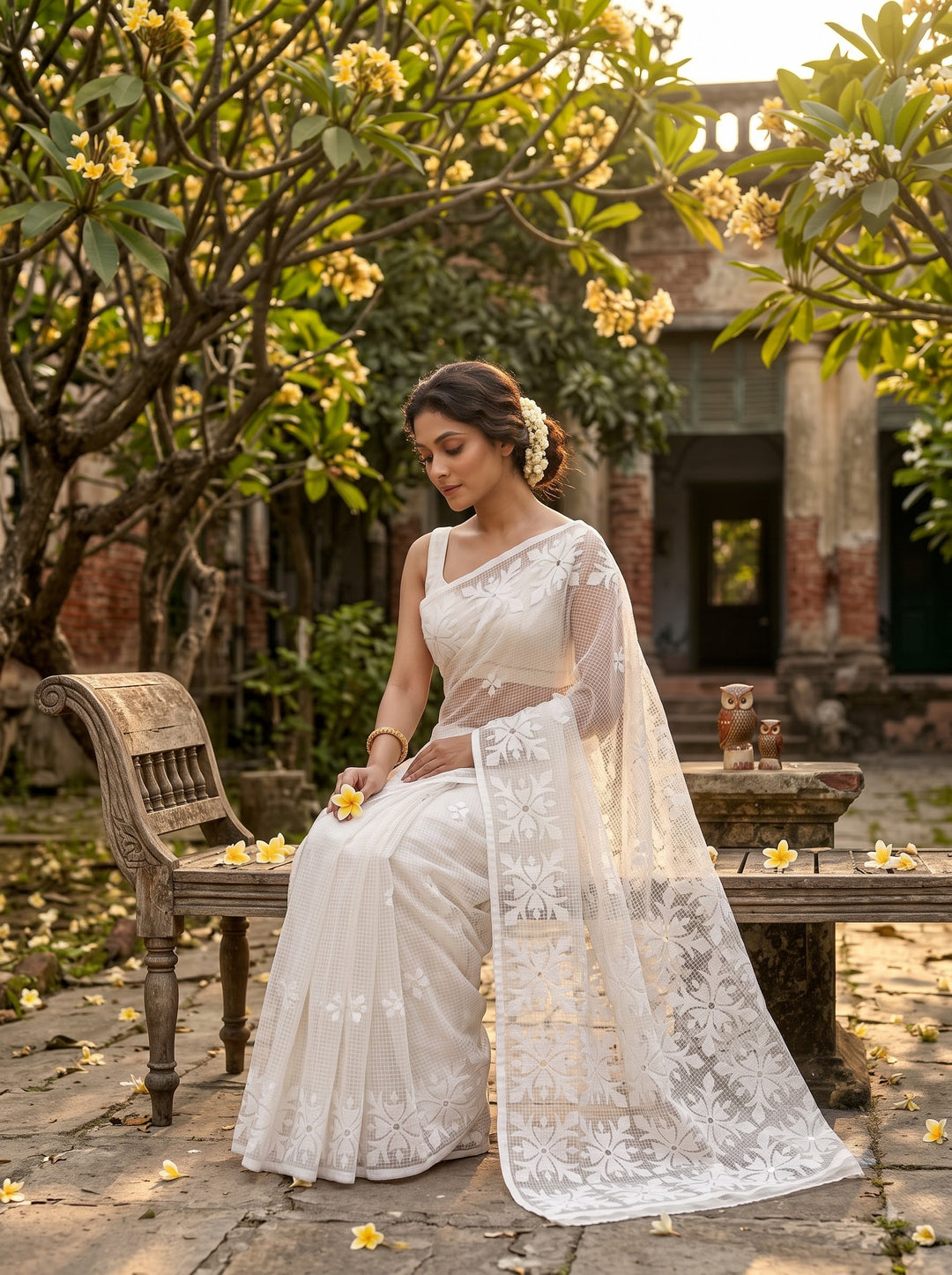 Shobder Kagoje Kota Applique Saree