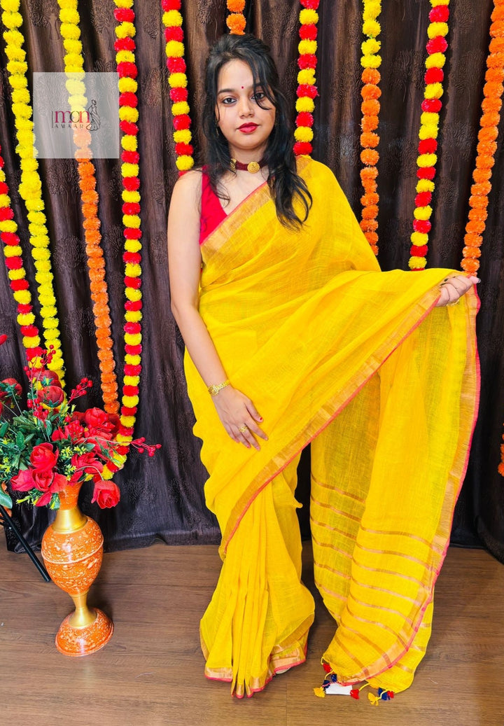 Pure And Vintage- Linen Saree