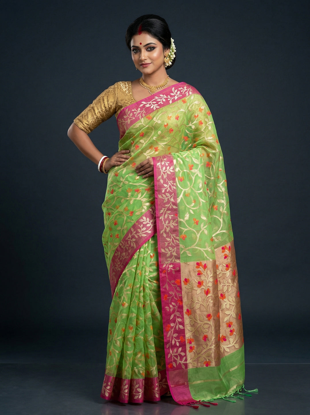 Divine Essence Muslin Jamdani Saree