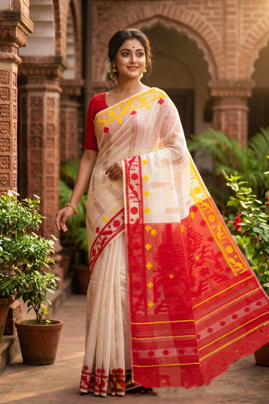 Oitijjho Sutra Ganga Jamuna Dhakai Jamdani Saree