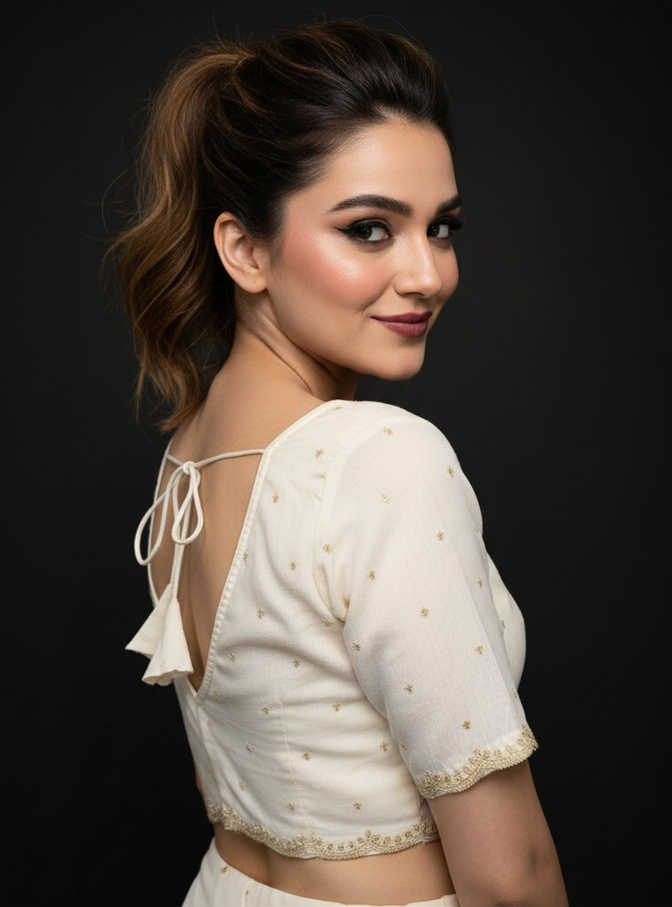 White Blast Designer Fendy Silk Blouse