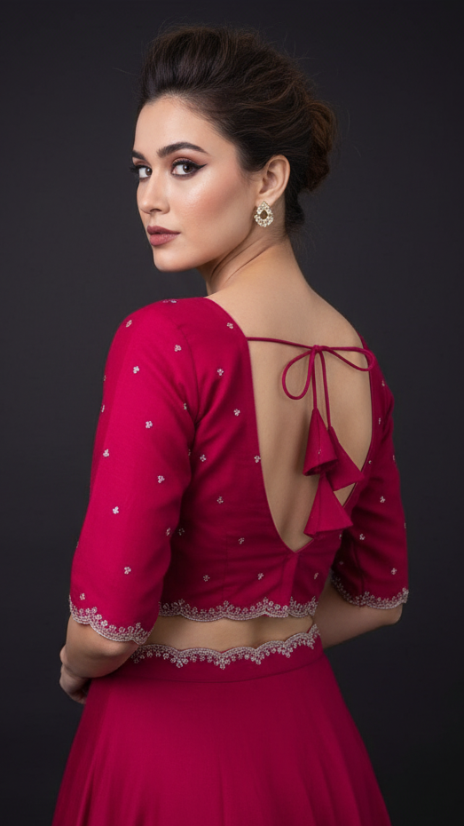 Pink Blast Designer Fendy Silk Blouse