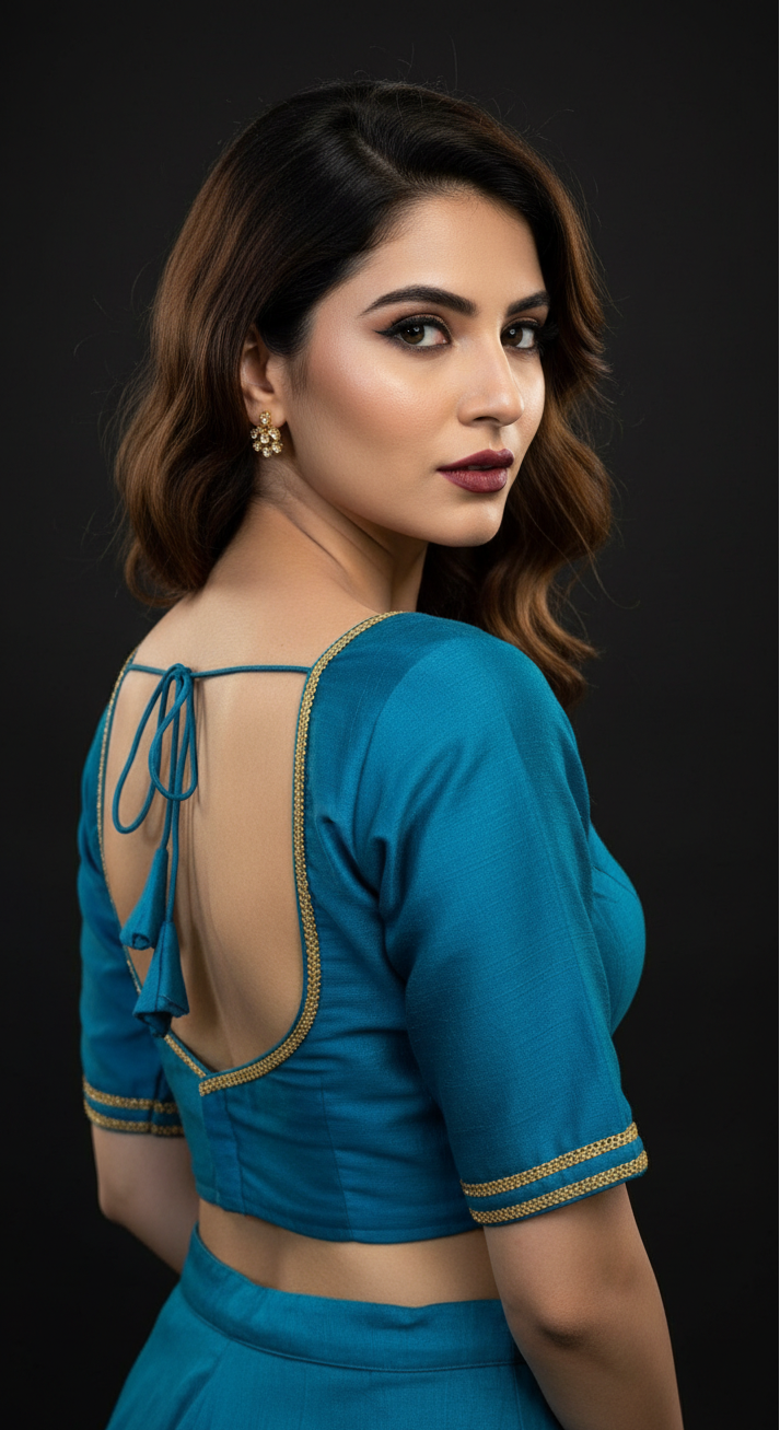 Golden Glow- Vichitra Silk Blouse