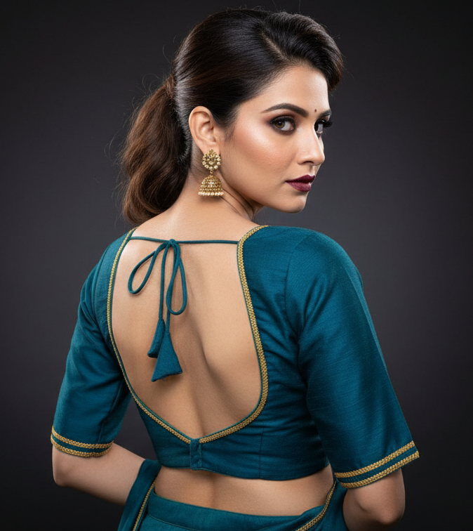 Golden Glow- Vichitra Silk Blouse