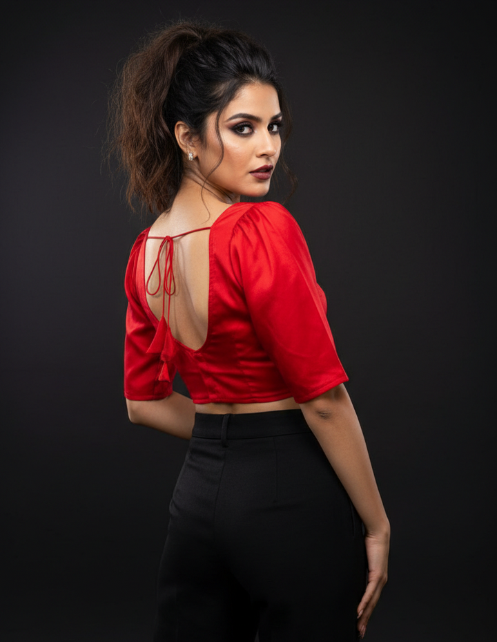 Plain Charm Fancy Designer Solid Color Blouse