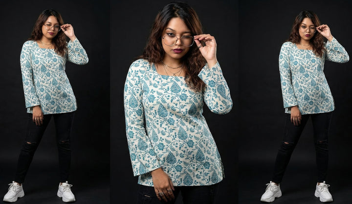 Smart In White-Pure Cotton Kurti