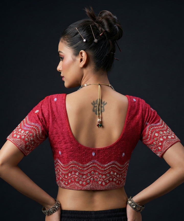 Little place- Floral Stretchable Knitted Blouse