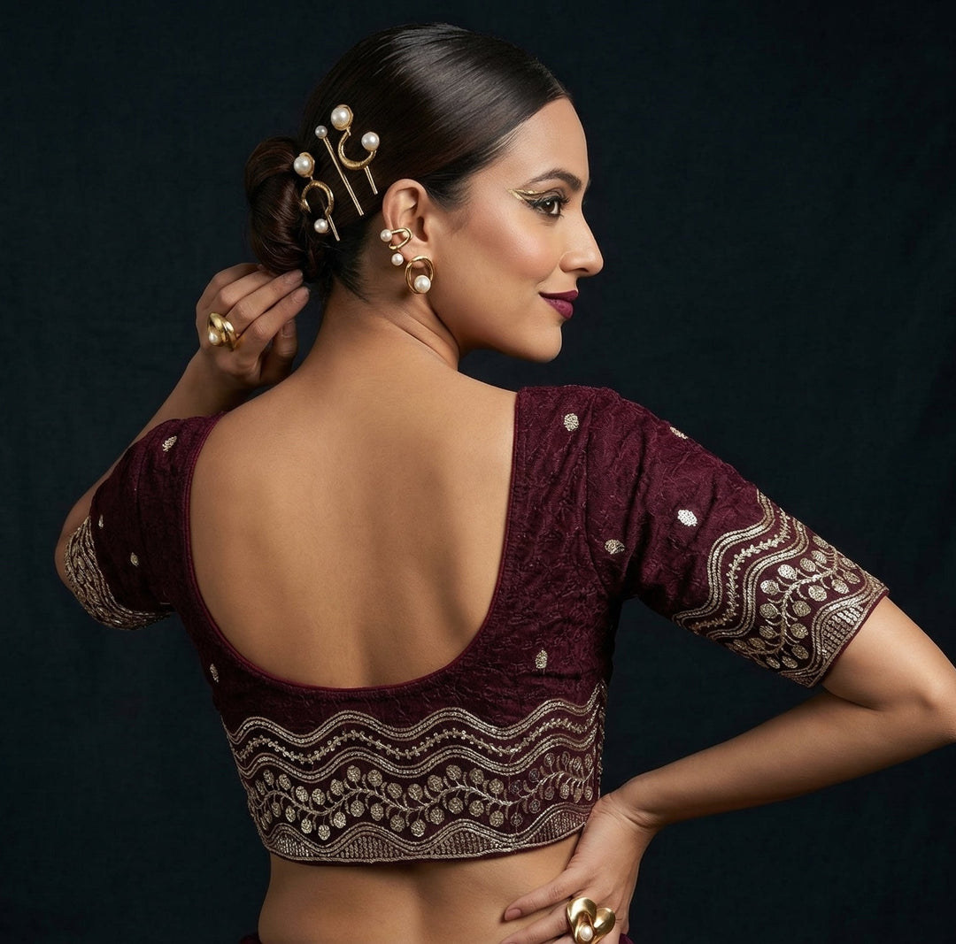 Little place- Floral Stretchable Knitted Blouse