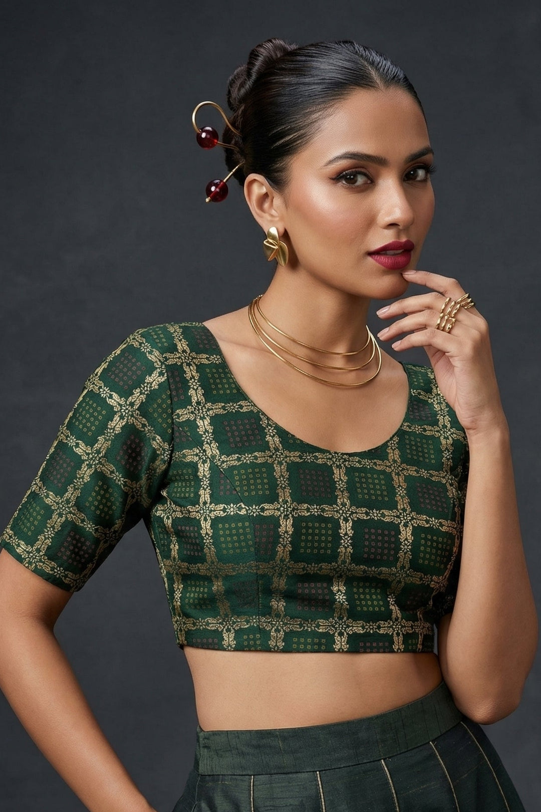 Fashion And Tradition-Stretchable Knitted Blouse