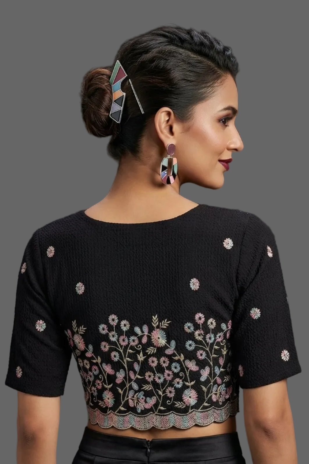 Finest of fine- Floral Stretchable Knitted Blouse