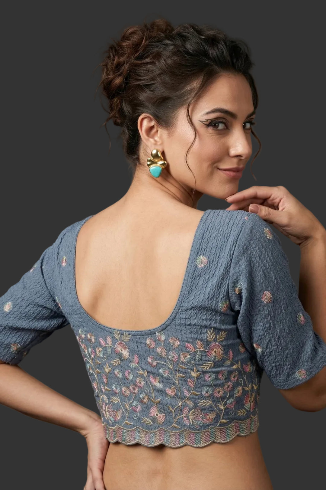 Finest of fine- Floral Stretchable Knitted Blouse