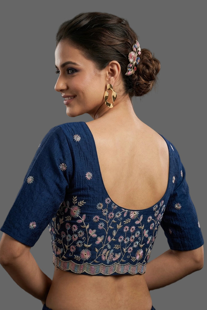 Finest of fine- Floral Stretchable Knitted Blouse